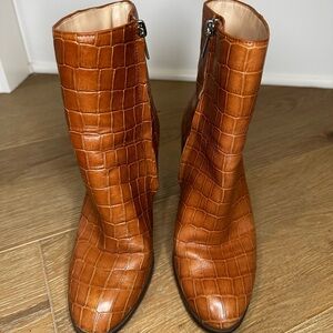 Coach Tan Crocodile Pattern Boots